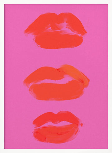 Neon Pout Series | Poster - White Frame Interior