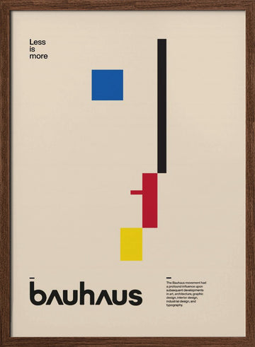 Bauhaus Geometric Abstract | Poster - Walnut Frame Interior