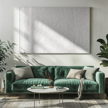 White Canvas Resembling Crumpled Paper | Poster - Room Interior 1