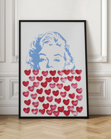 Pop Art Marilyn Hearts | Poster - Room Interior 1