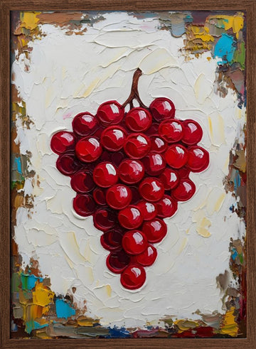 Vibrant Red Grapes | Poster - Walnut Frame Interior