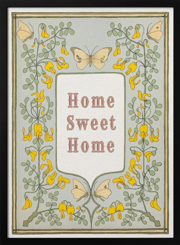 Home Sweet Home Butterflies | Poster - Black Metal Frame Interior