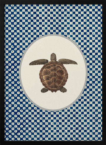 Shibori Sea Turtle | Poster - Black Metal Frame Interior