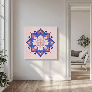 Boho Floral Mandala | Canvas - Room Interior 1