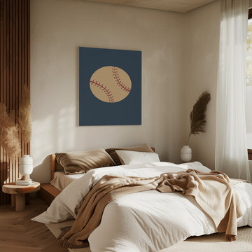 Red Stitched Baseball | Canvas - Room Interior 2