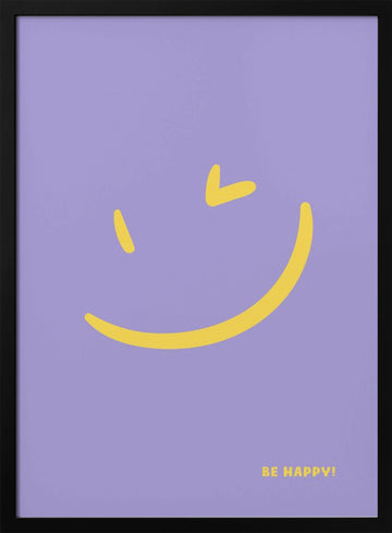 Be Happy Smile | Poster - Black Metal Frame Interior