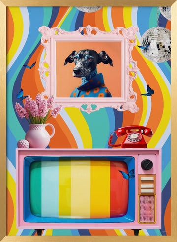 Playful Pop Pet | Poster - Gold Frame Interior