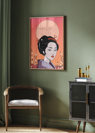 Geisha Moon Blossom | Poster - Room Interior 2
