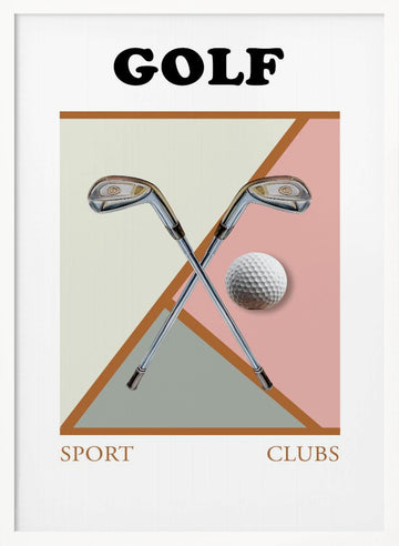 Modern Golf Geometry | Poster - White Frame Interior