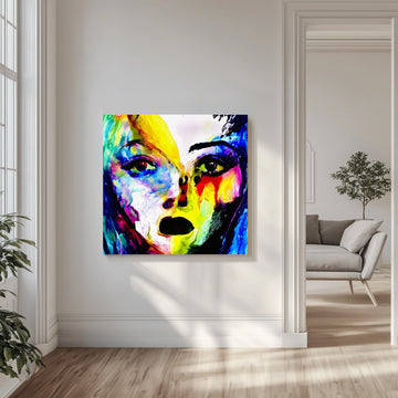 Vibrant Abstract Portrait | Canvas - Room Interior 1