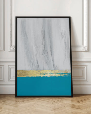 Teal Gold Horizon | Poster - Room Interior 1