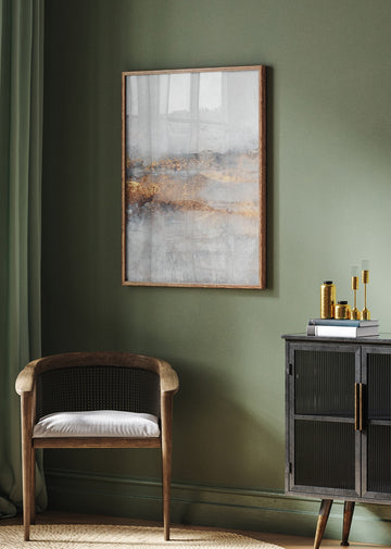 Golden Gray Abstract Layers | Poster - Room Interior 2