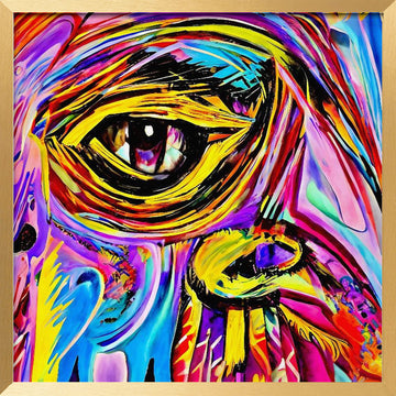 Vibrant Abstract Eye | Poster - Gold Frame Interior
