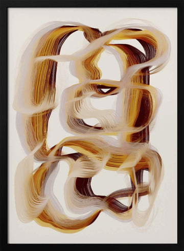 Flowing Amber Paths | Poster - Black Metal Frame Interior