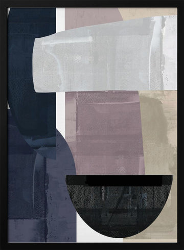 Modern Muted Geometry | Poster - Black Metal Frame Interior