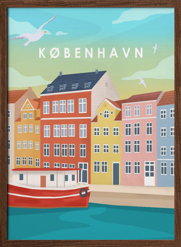 Copenhagen | Poster - Walnut Frame Interior