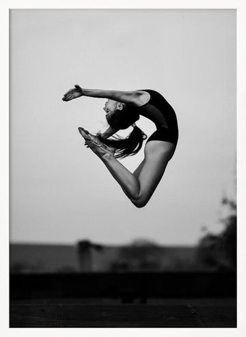 Graceful Ballet Leap | Poster - White Frame Interior