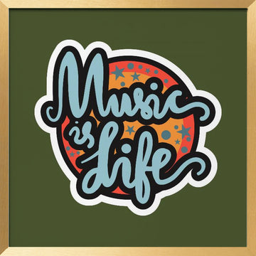 Groovy Music Is Life | Poster - Gold Frame Interior