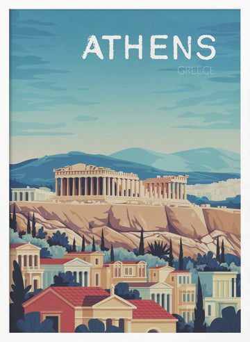 Athens Acropolis Vista | Poster - White Frame Interior