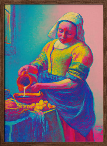 Psychedelic Pouring | Poster - Walnut Frame Interior