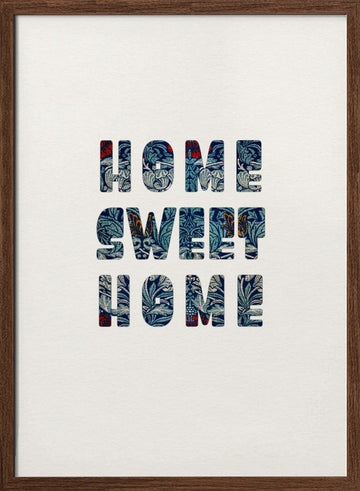 Home Sweet Home Floral | Poster - Walnut Frame Interior