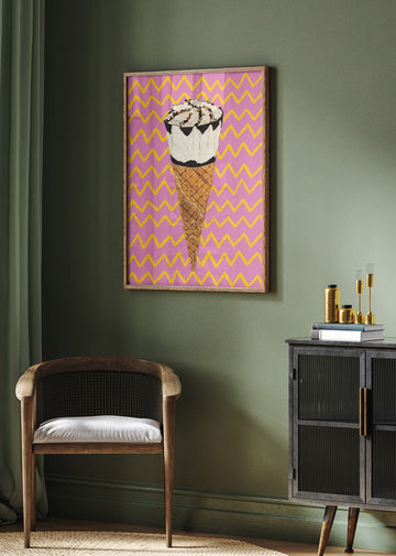 Pop Art Ice Cream Cone | Poster - Room Interior 2