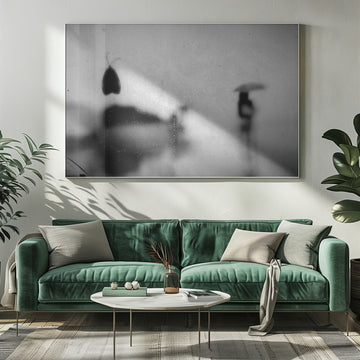 Moth and Umbrella Silhouette | Poster - Room Interior 1