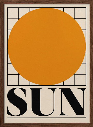 Sun | Poster - Walnut Frame Interior