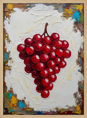 Vibrant Red Grapes | Poster - Wood Frame Interior