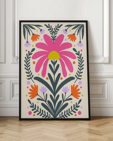 Vibrant Folk Floral | Poster - Room Interior 1