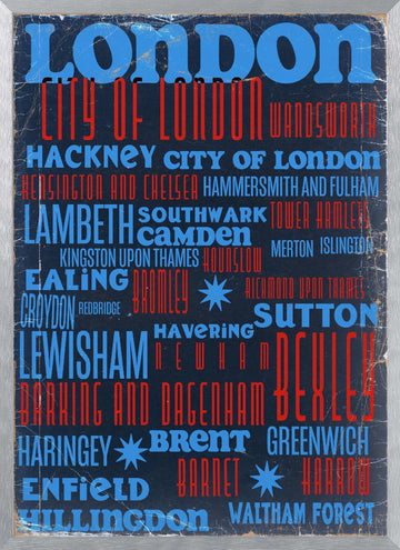 London City Typography | Poster - Silver Frame Interior