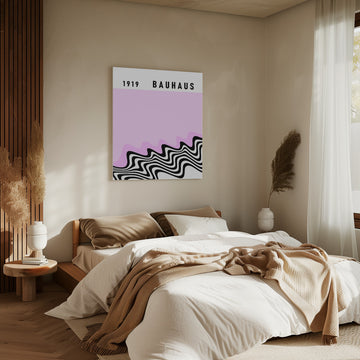 1919 Bauhaus Pink Waves | Canvas - Room Interior 2