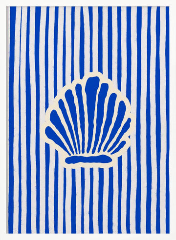 Coastal Shell Stripes | Poster - White Frame Interior