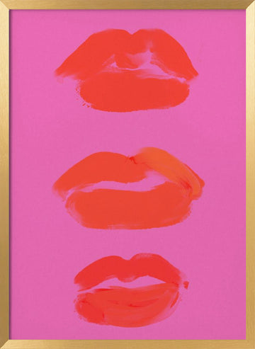 Neon Pout Series | Poster - Gold Frame Interior