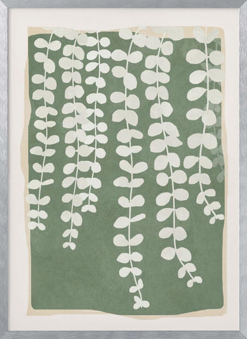 Organic Green Foliage | Poster - Silver Frame Interior
