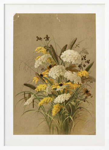 Hemlock, Ox Eye Grasses and Golden Rod | Poster - White Frame Interior