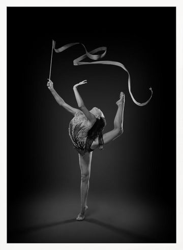 Rhythmic Gymnast Ribbon Pose | Poster - White Frame Interior