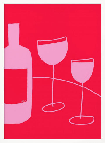Wine Glasses | Poster - White Frame Interior