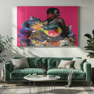 Vibrant Floral Woman | Poster - Room Interior 1