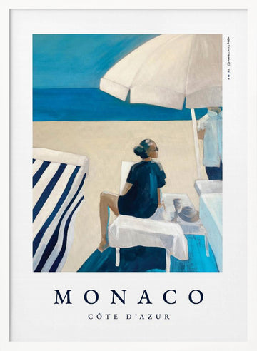 Monaco Beach Relaxation | Poster - White Frame Interior