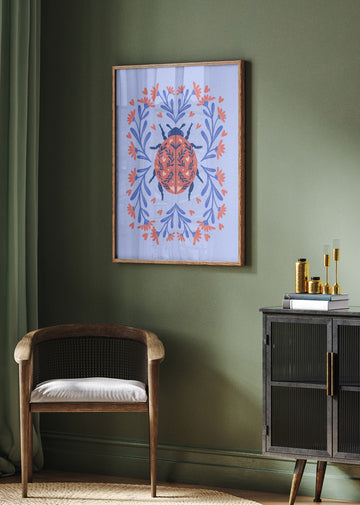 Folk Art Ladybug Wreath | Poster - Room Interior 2