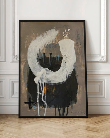 Expressive White Strokes | Poster - Room Interior 1