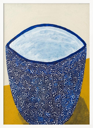 Blue Patterned Bowl | Poster - White Frame Interior