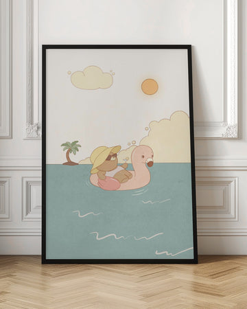 Relaxing Flamingo Float | Poster - Room Interior 1