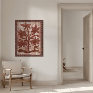Terracotta Floral Design | Canvas - Room Interior 1