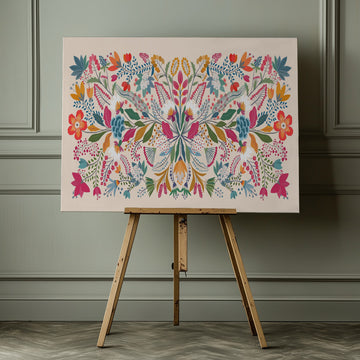 Vibrant Folk Floral | Canvas - Room Interior 1