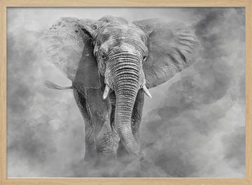 Majestic Elephant Dust | Poster - Wood Frame Interior