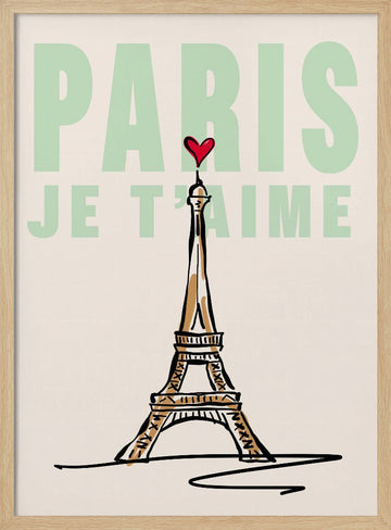 Paris Je T'aime | Poster - Wood Frame Interior