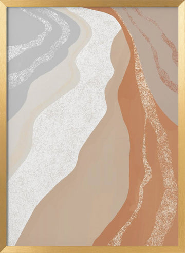 Organic Desert Waves | Poster - Gold Frame Interior