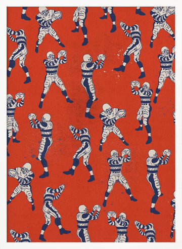 Vintage Football Players | Poster - White Frame Interior